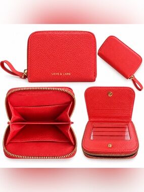 💋 Love & Lore Red Zip-Around Wristlet Wallet